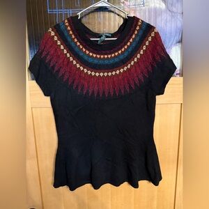 Lauren Ralph Lauren Flair Sweater  Lambs Wool/cashmere Size Large Short Sleeve